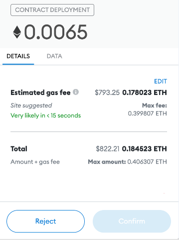 Confirm the MetaMask Transaction